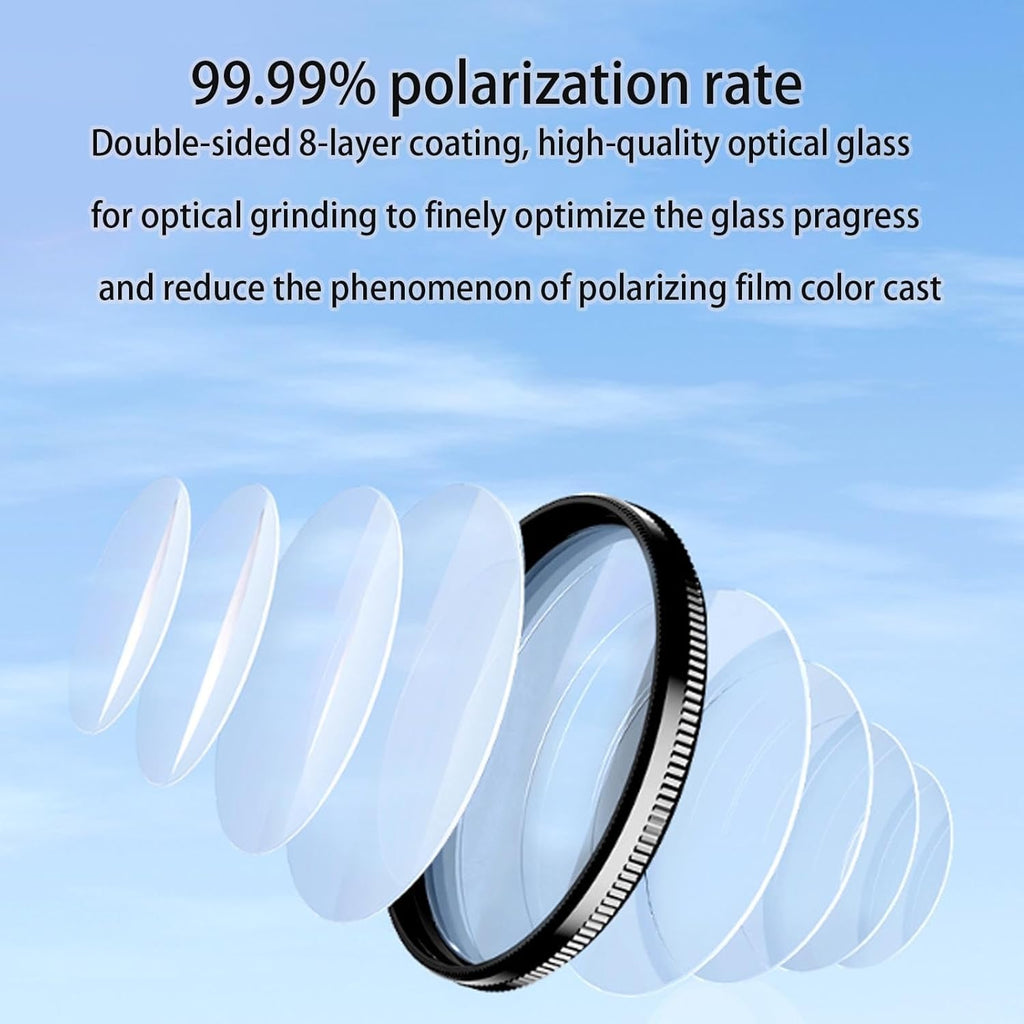 Sightfelt 52mm Clip-0n CPL Phone CameraLens Filter Kit, Circular PolarizerPolarizing Filter Compatible with Mostcell Phones, 2025 New Polarizerpolarizing Filter with Cleaning Cloth and Case Box(3pcs