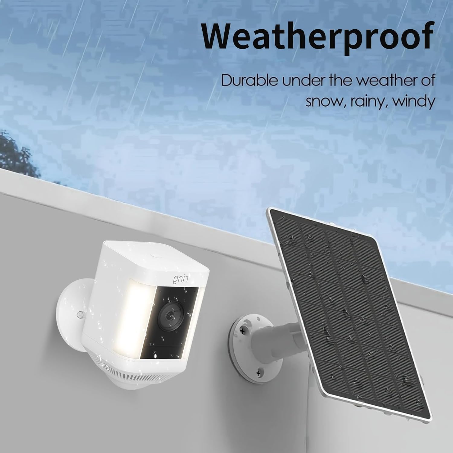 Solar Panel Charger for Ring Stick Up Cam, Stick Up Cam Pro, Ring Spotlight Cam Plus/Pro, 6W5V Fast Charging (2Pack)