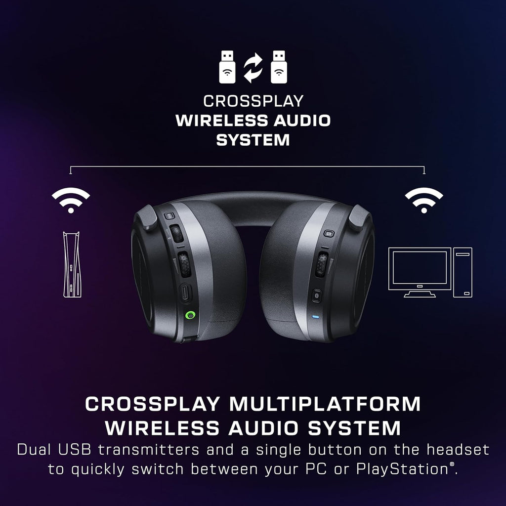 Turtle Beach Stealth 700 Gen 3 Wireless Multiplatform Amplified Gaming Headset for PC, PS5, PS4, Mobile – 24-bit Audio, 60mm Drivers, High-Bandwidth Microphone, Bluetooth, 80-Hr Battery – Black
