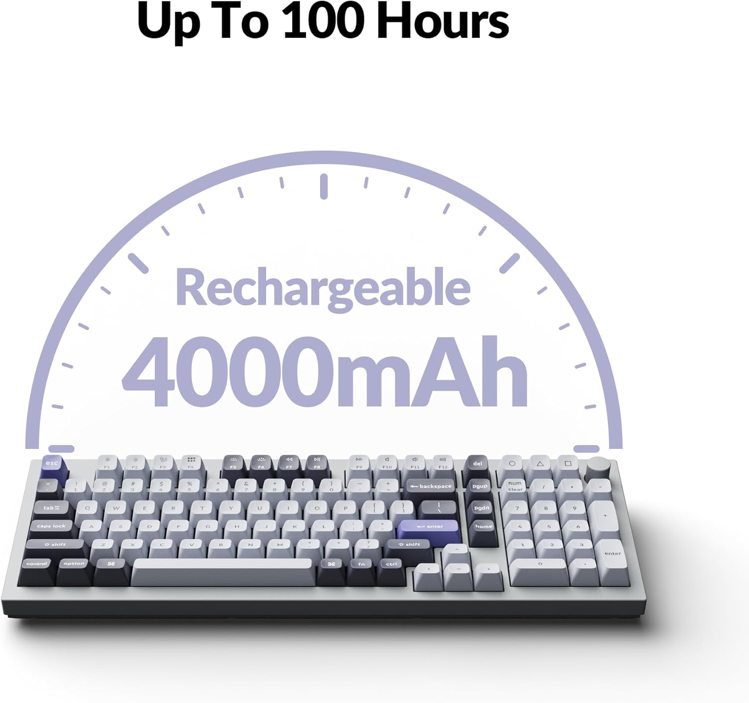 Keychron Q5 Pro QMK/VIA Wireless Custom Mechanical Keyboard, 96% Layout with Programmable Knob, KSA Double-Shot PBT Keycaps with Hot-swappable K Pro Red Switch for Mac Windows Linux - Gray