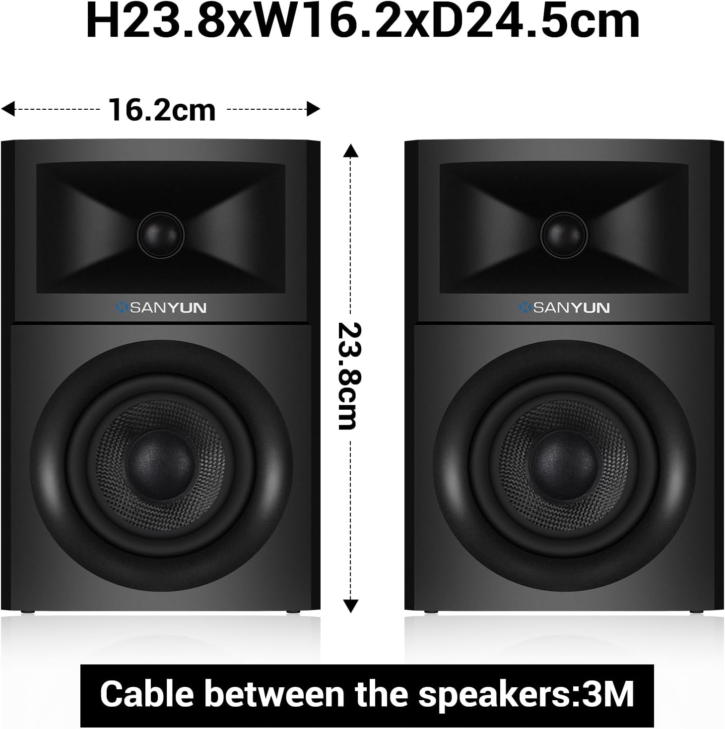 SW205 4" Bookshelf Speakers | Immersive HiFi Audio with Virtual Surround | Flagship DAC/DSP Engine | Geometric Diffusion Cabinet | 80W, Bluetooth 5.4/Optical/AUX Inputs, Wireless Remote, Red
