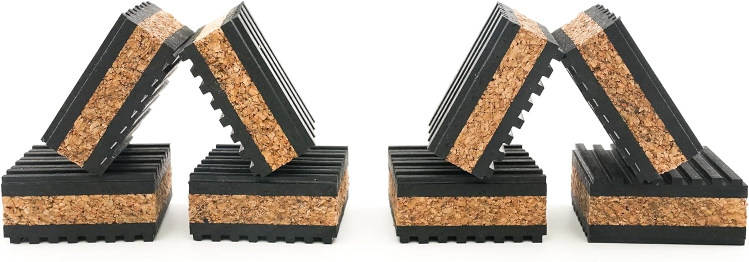 Sound Isolation Pads. Cork Pads for Speakers to Improve Sound and Reduce Vibration (1" Pack of 8)