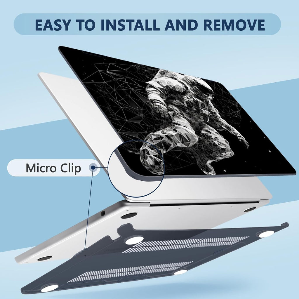Compatible with MacBook Air 15 inch Case, M4 A3241/M3 A3114/M2 A2941 (Released 2025 to 2023), Hard Shell, Keyboard Cover, Screen Protector, Webcam Cover & Type-C Adapter, Astronaut
