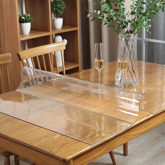 17x44 Inch Clear PVC Desk Pad Dining Room Table Protector Plastic Tablecloth - Image 2