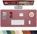 PULeather Non-Slip Desk Mat, Large Mouse Pad & Laptop Desk Pad - Waterproof Writing Pad for Office & Home (Light Purple, 35.4" x 17")