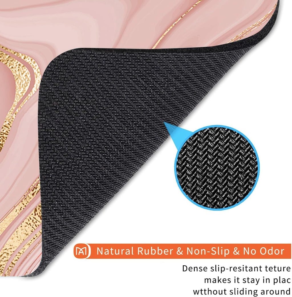 Square Mouse Pad Pink Gold,Personalized Premium-Textured Custom Mouse Mat Design,Washable Mousepad Cloth,Non-Slip Rubber Base Computer Mouse Pads for Wireless Mouse
