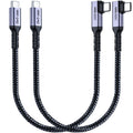 1FT USB 4 Cable Right Angle [2 Packs], 240W USB C Cable, 40Gbps High Speed Data Transfer with Single 8K or Dual 4K Display Video Dispaly Compatible with iPhone 16/16 Pro Max/16 Plus