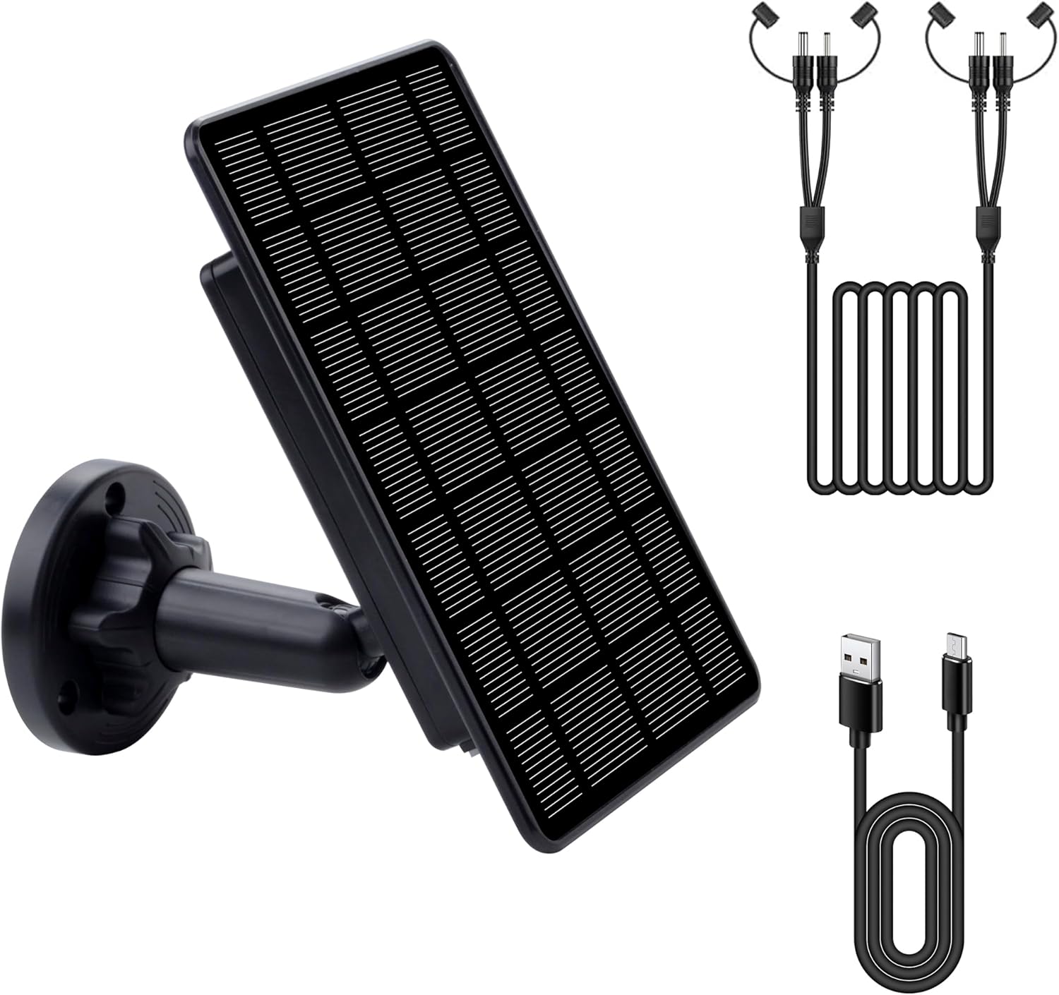 3W Trail Camera Solar Panel, with Build-in 5000mAh Rechargeable Lithium Battery Solar Battery Charger Kit for Hunting Game Cameras or Deer Feeder Accessory, 12V/1A 6V/2A IP65 Waterproof Solar Panel
