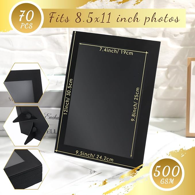 Tatuo 25 Pcs 8.5 x 11 Paper Picture Certificate Frames Horizontal Paper Award - Image 2