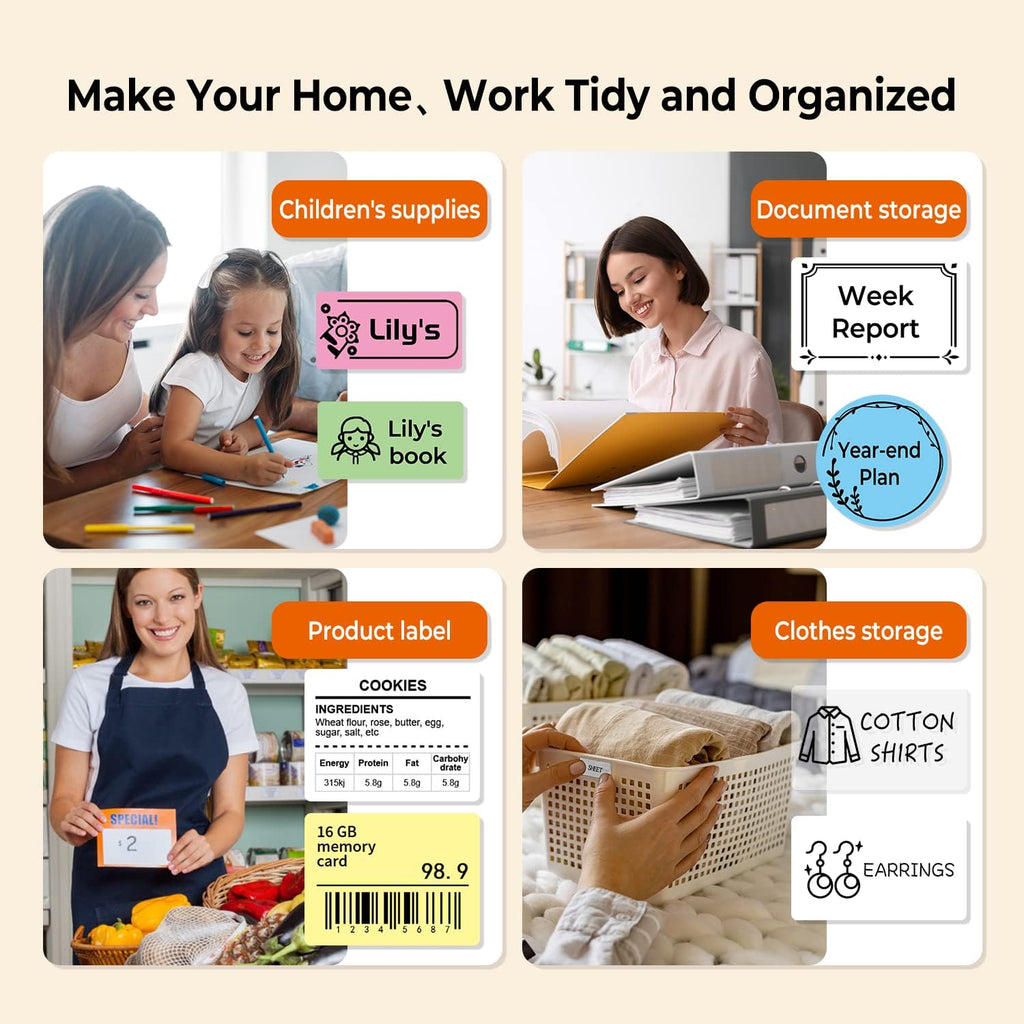 Phomemo M110 Label Maker Machine-Barcode Label Printer, Portable Sticker Maker for Price Tag, Logo,Address, Mailing, Home, Office & Small Business, Compatible with Phones&PC Orange