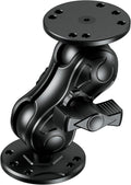 Aluminum Alloy Fish Finder Mount with 1.5" Ball AMPS Hole Round Plates, 3.5" Short Arm Marine Electronic Mount Tablet Holder for Garmin, Lowrance, Humminbird, Raymarine and More