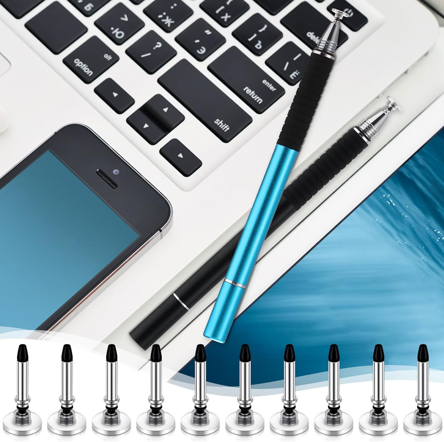 Yexiya 36 Pieces Stylus Pen Tips Replacement Tips Only High Precision Replaceable Stylus Pen Disc Tops Universal Round Shape Penpoint for Touch Screen Devices Daily Using Supplies