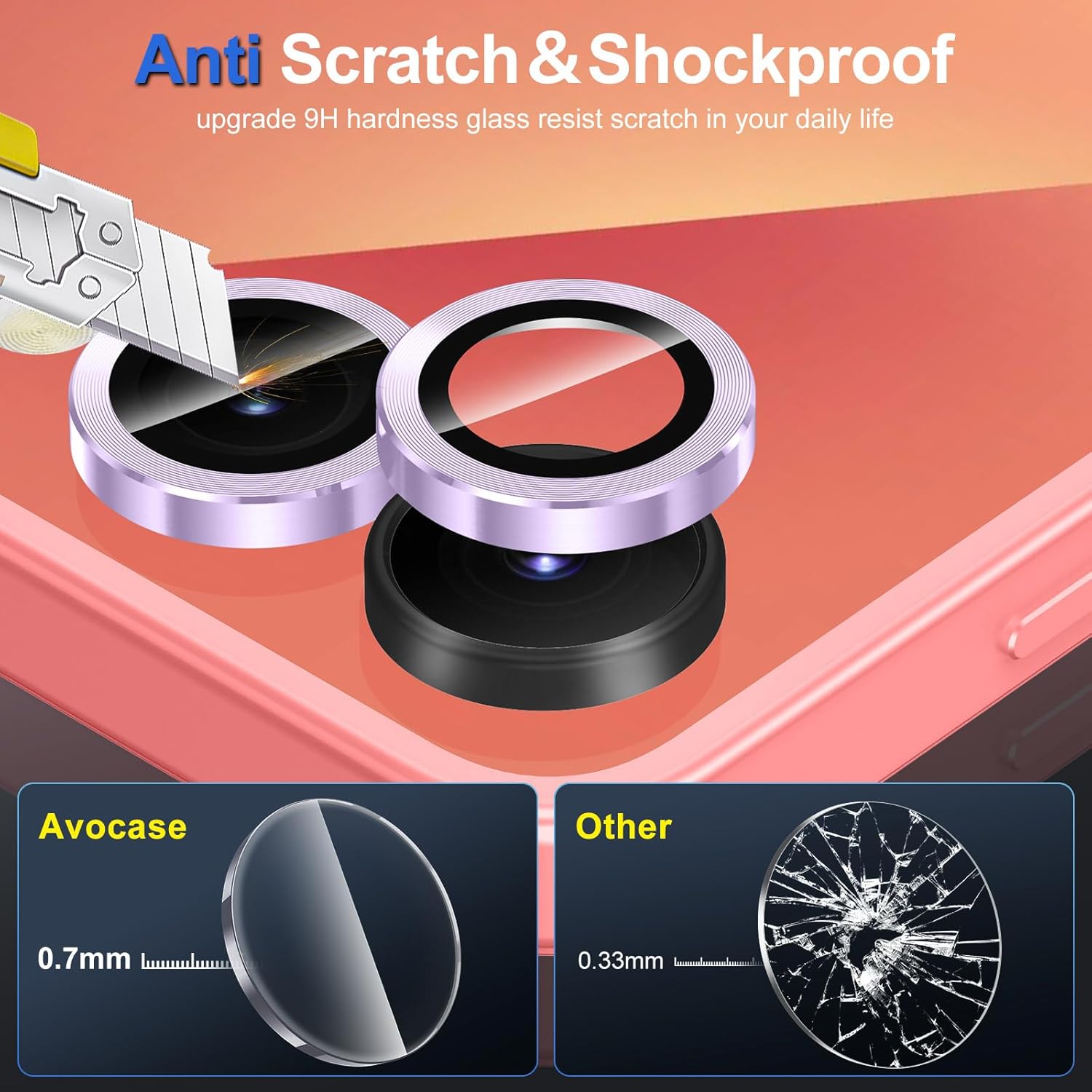 for Samsung Galaxy Z Flip 7 Camera Lens Protector, Individual Metal Ring Tempered Glass Lens Cover, [Strong Adsorption] Scratch Resistant Ultra-Thin HD Clear Lens Cover, 1 Set-Purple
