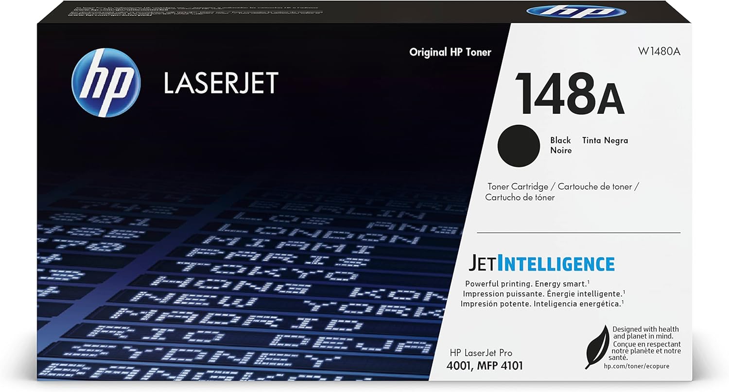HP 148A Black Laserjet Toner Cartridge | This Cartridge Works Laserjet Pro 4001, MFP 4101 | W1480A