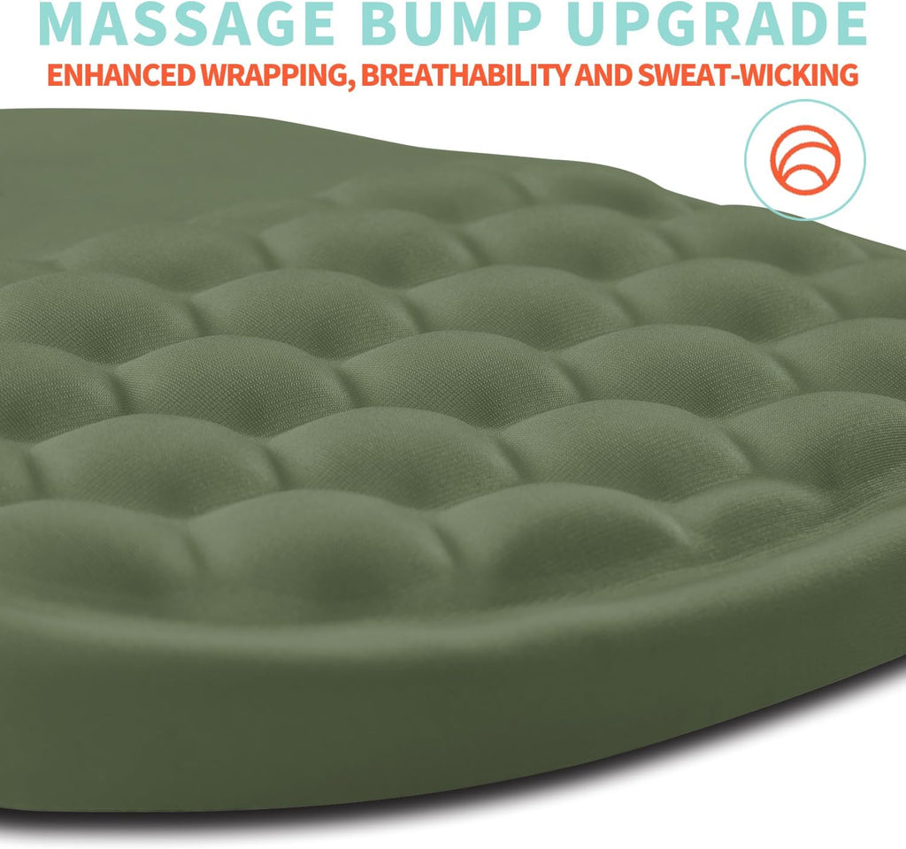 Ergonomic Mouse Pad Wrist Support with Memory Foam Massage Bulge, Carpal Tunnel Pain Relief Mousepad Wrist Rest for Mouse(12x8 inch,Olive Green)