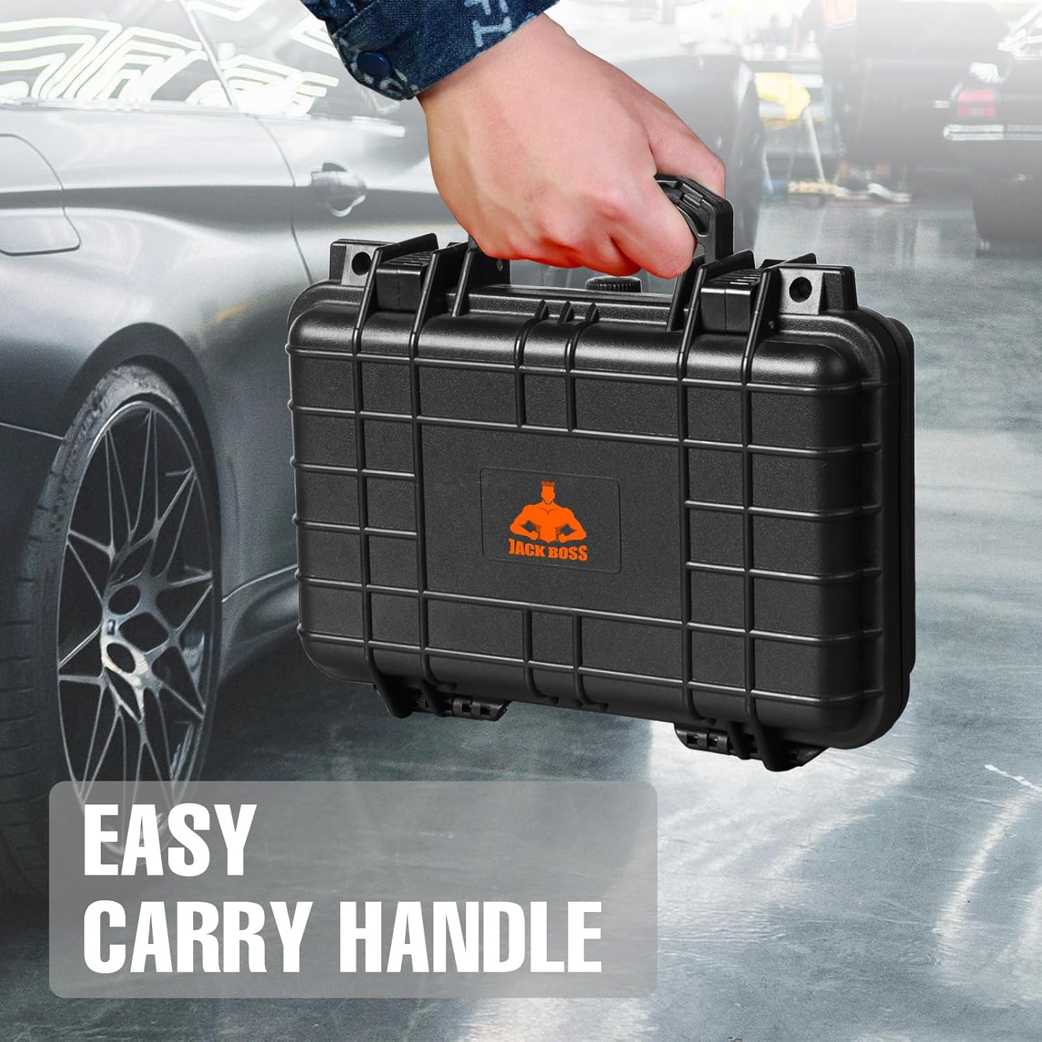 11.3x 7x 2.3 Inch Hard Case, Portable Weather Waterproof Protective Camera Case with Customizable Foam, Fit Use of Drones, Camera, Equipments, Black