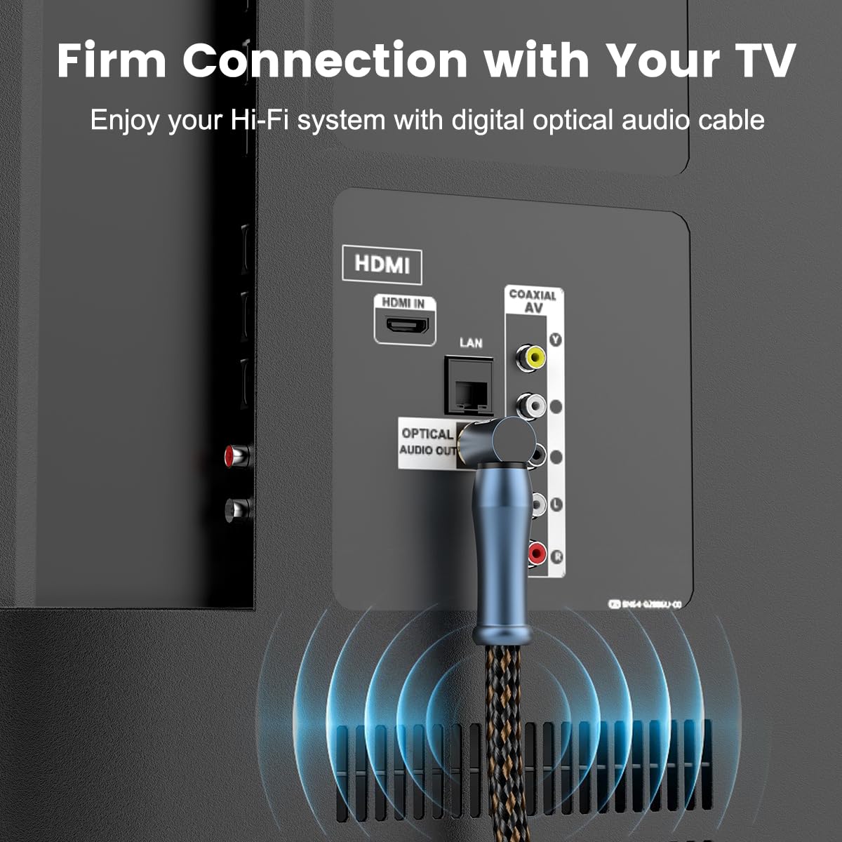 EMK 90 Degree Toslink Optical Cable 24K-Gold Connector 360 Degree Free-Rotating Plug Fiber Optic Cable S/PDIF Toslink Male to Male for Home Theater, Sound Bar, TV, PS4, Xbox (Blue,3.3ft/1m)
