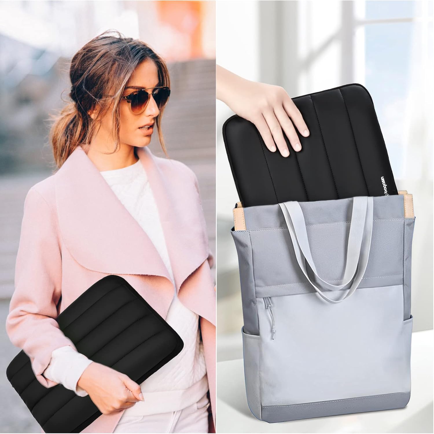 14 Inch TSA Laptop Bag Protective Sleeve Waterproof with 4-Layer Protection for MacBook, HP, Dell, Lenovo, Asus Notebook