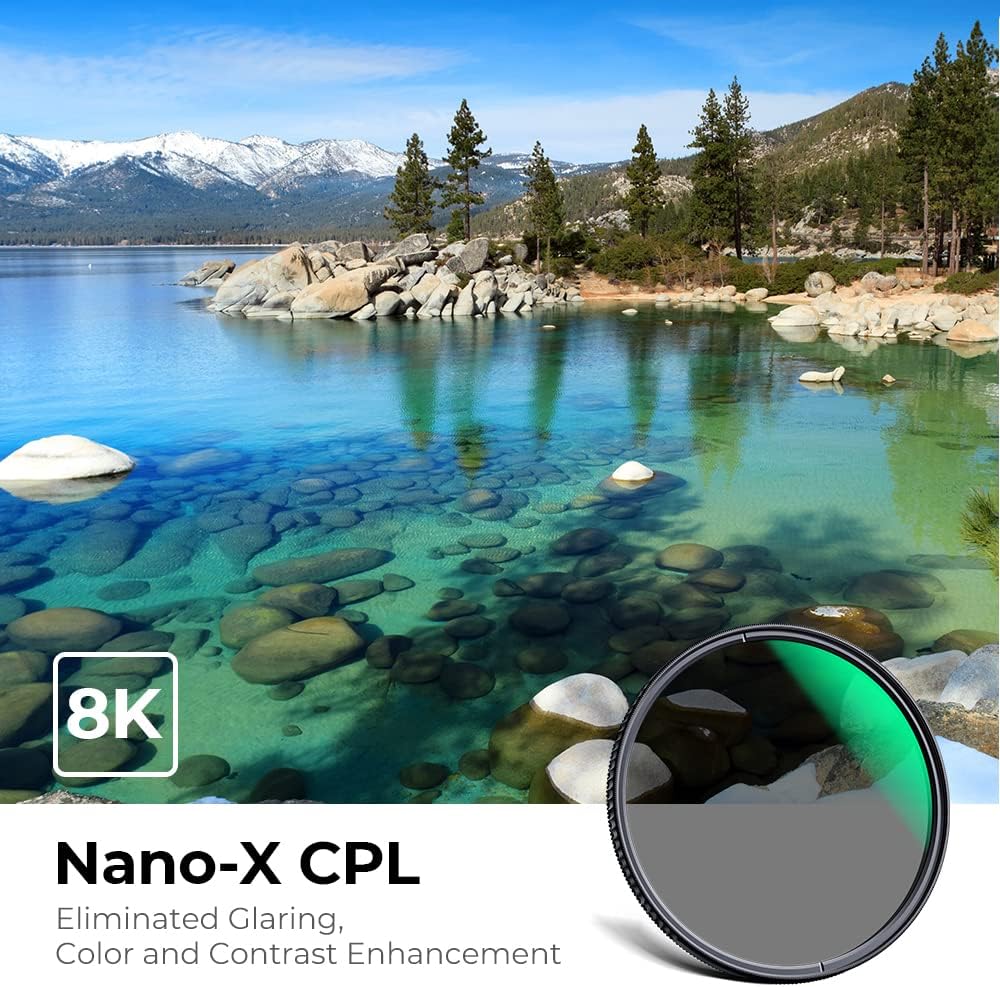K&F CONCEPT 37mm Circular Polarizers Filter Polarizing Filter 28 Multi-Layer Coated Super Slim High Definition CPL Lens Filter (Nano-X Series)
