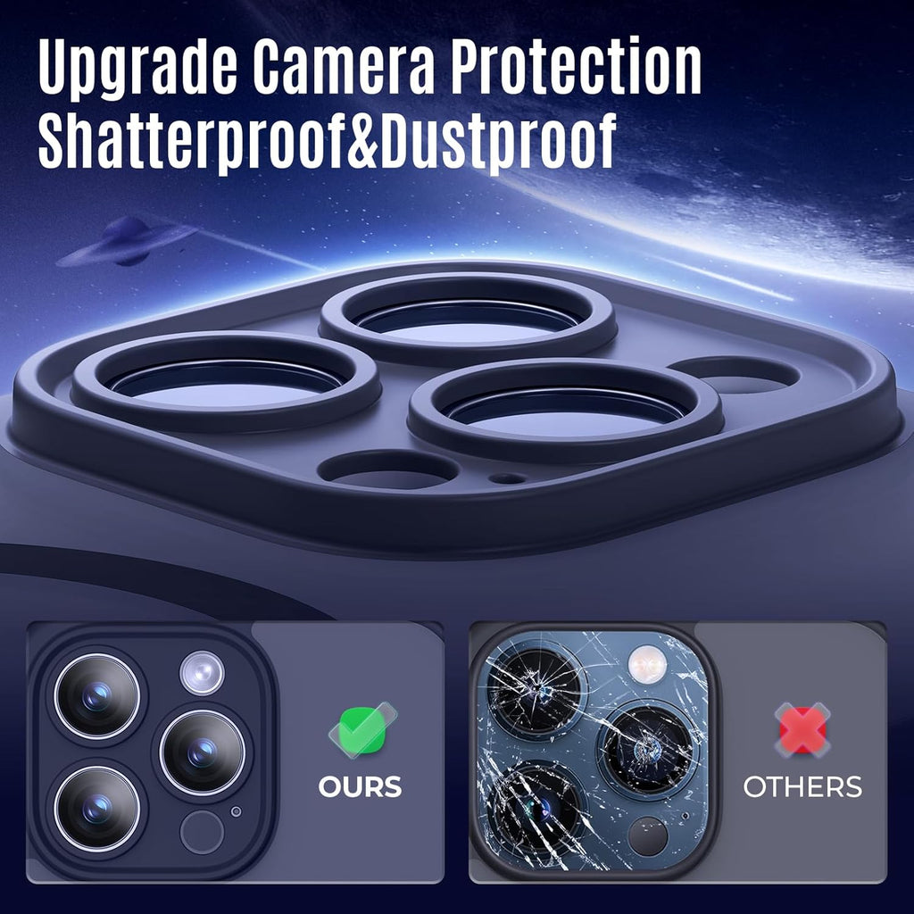 Designed for iPhone 12 Pro Max Case, Compatible with MagSafe, with Privacy Screen Protectors X2, [Camera Protection] [15FT Military Drop Protection] Shockproof Phone Case, 6.7", Navy Blue