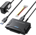 MaxRenard Hard Drive Reader USB 3.0 to SATA/IDE Adapter | Universal External Hard Drive Reader & Data Recovery Converter Kit for 2.5"/3.5" HDD/SSD | with 12V/2A Power Supply