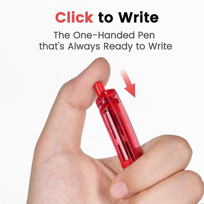 Sooez 40 Pack Bulk Pens Ballpoint, Retractable Red Ink Pens, Smooth Writing Pens - Image 5