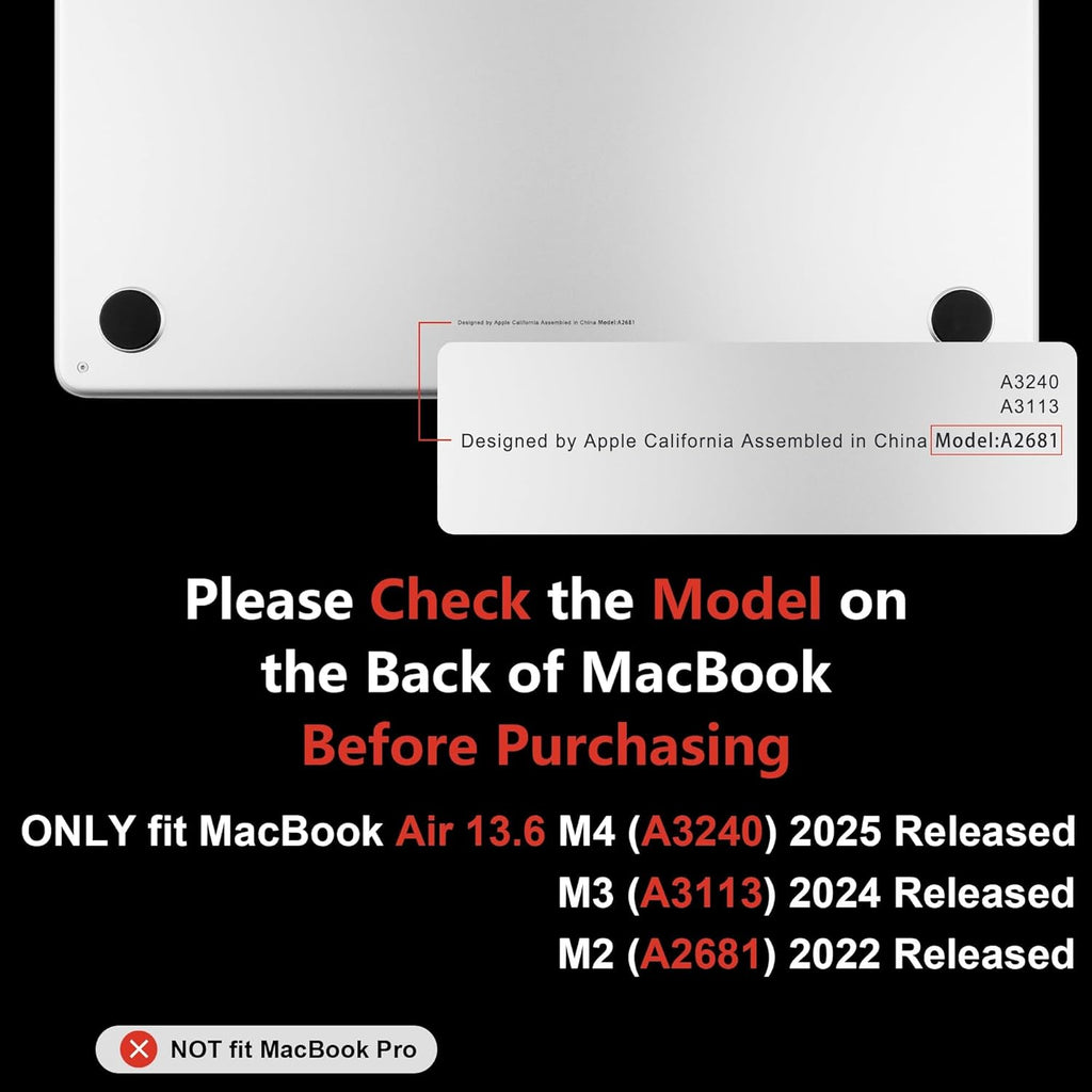 MEEgoodo Case for MacBook Air M4/M3/M2 13.6 inch 2025 2024 2022, Fit Model A3240 A3113 A2681, Compatible with MacBook Air 13 inch, Laptop Hard Shell Case with Keyboard Cover, Drawn Golden Floral