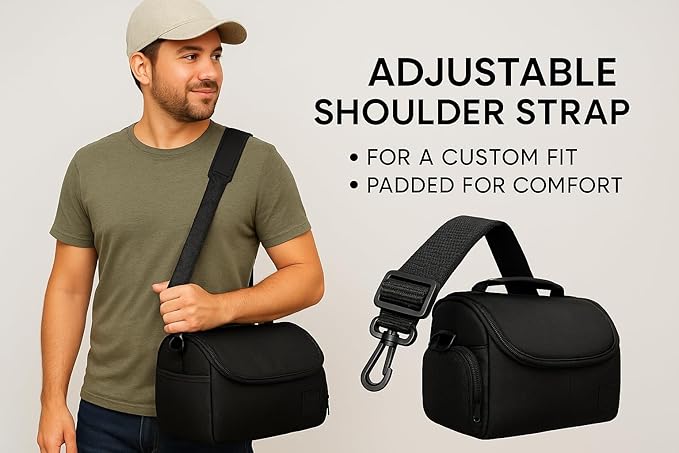 Large Padded Camera Bag with Shoulder Strap – DSLR & Mirrorless Camera Carrying - Image 7