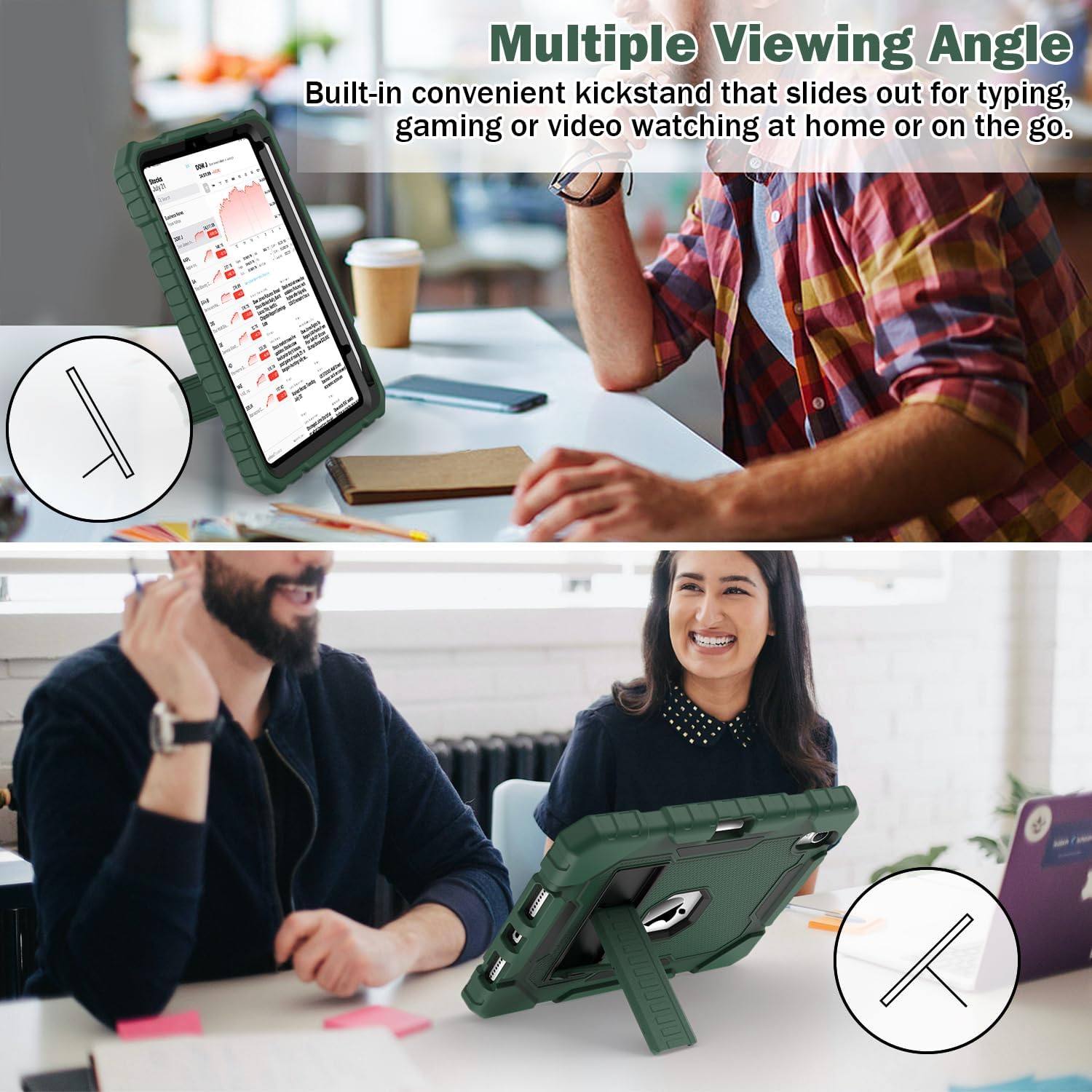 Grifobes Case for iPad Mini 7 (A17 Pro) 2024 / Mini 6 2021 8.3 inch, Heavy Duty Shockproof Rugged Cover with Pencil Holder Stand, for I Pad Mini 7th/6th Gen 8.3" Case for Kids Boys (Deep Green)