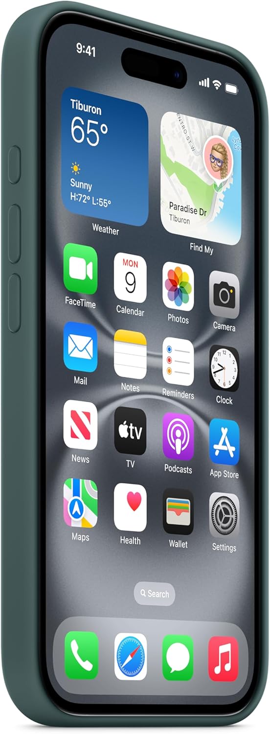 Apple iPhone 16 Silicone Case with MagSafe and Camera Control: Lightweight Phone Case, Wireless Charging Compatible, Smooth Matte Finish; Lake Green
