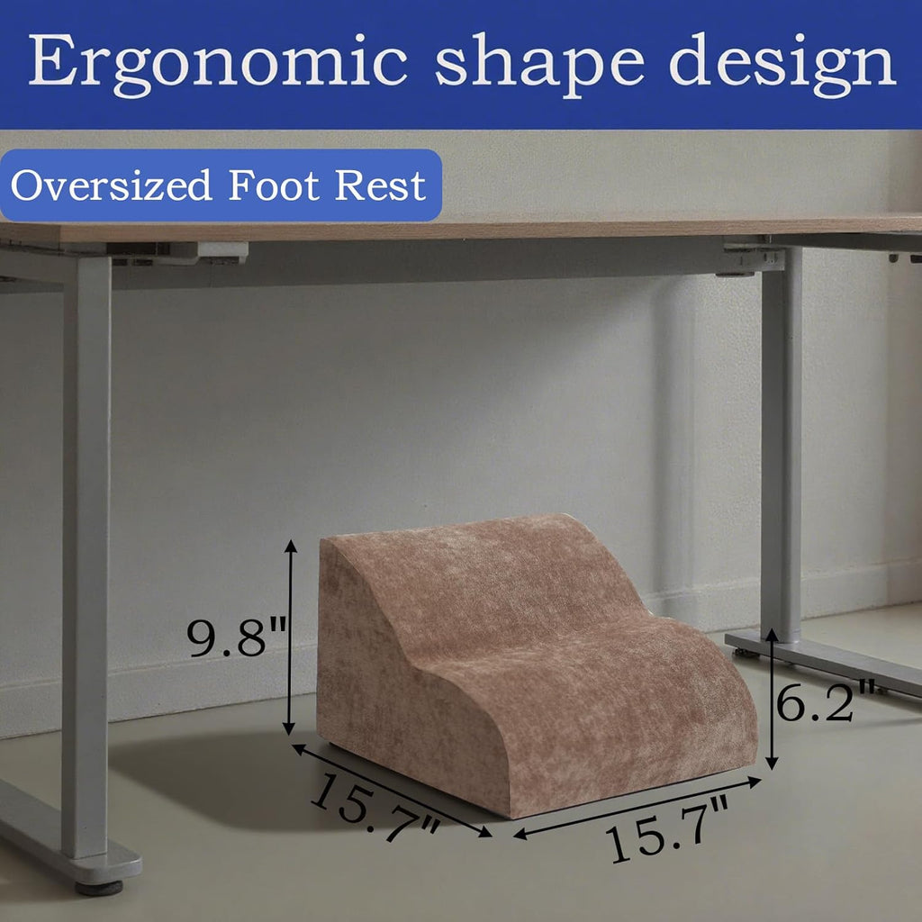 Foot Rest for Under Desk at Work.Multifunctional 3-Tier Foot Stool,with Washable Footrest.for Under Desk,Office Chair Gaming Chair & Sofa,Leg Elevation Pillow,Supports Posture-Brown