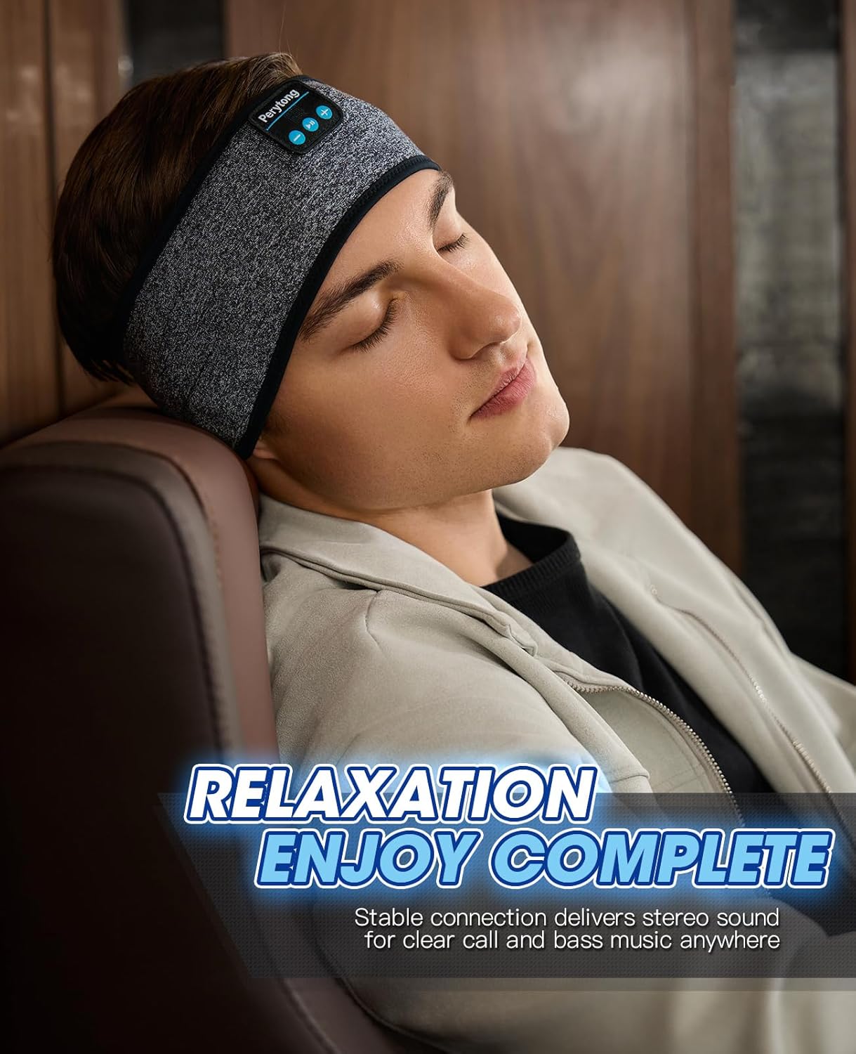 Perytong Bluetooth Sleep Headphones Headband with HD Speakers - Noise Cancelling, for Side Sleepers, Workout, Jogging, Yoga