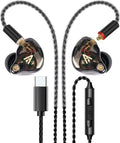 Vibes 202MC USB-C Wired Earbuds - HiFi in Ear Monitor Headphones - Noise Isolating Ear Buds w/ Mic - Clear Sound, Deep Bass & Comfort-Fit Earphones - MMCX to USBC, Silver Plated Cord, Carrying Case