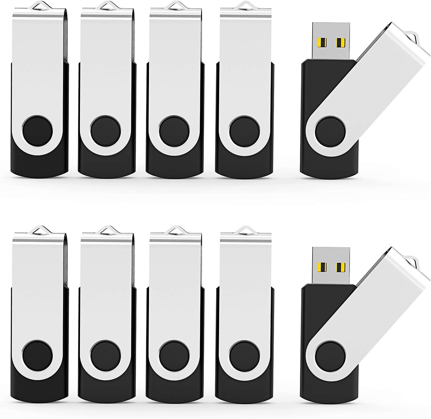 Aiibe 64GB Flash Drive 3.0 10 Pack 64GB USB Flash Drives High Speed Thumb Drive Jump Drive Memory Stick USB Drives 64 GB Bulk, Black