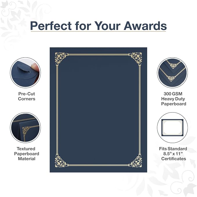 BELLE KR® Blue Certificate Holders 8.5 x 11, Cardstock and Documents - Image 4