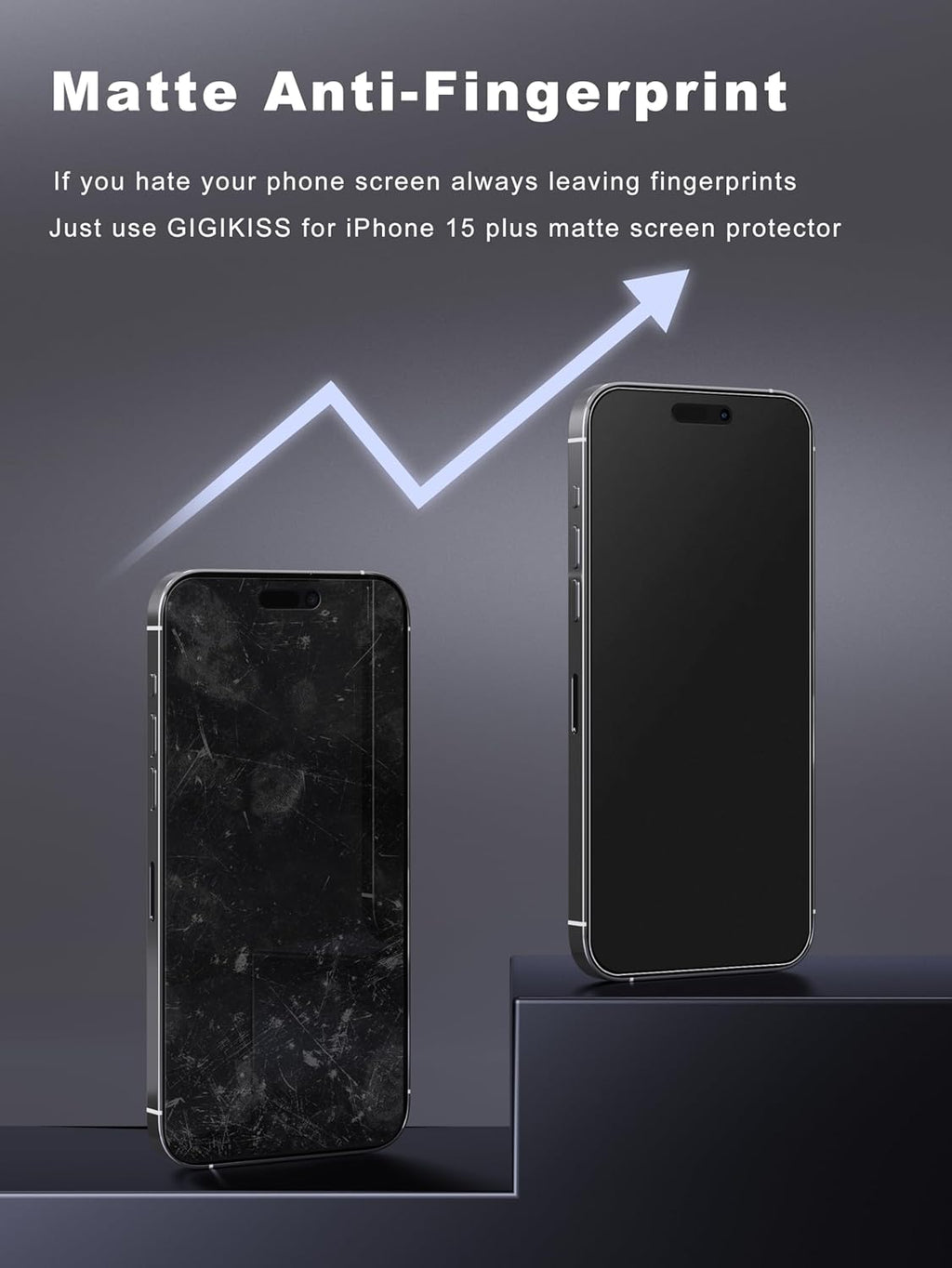 2 Pack Matte Screen Protector for iPhone 15 Plus/iPhone 16 Plus 6.7 Inch, Anti Fingerprint Anti Glare Screen Protector Tempered Glass Easy Installation