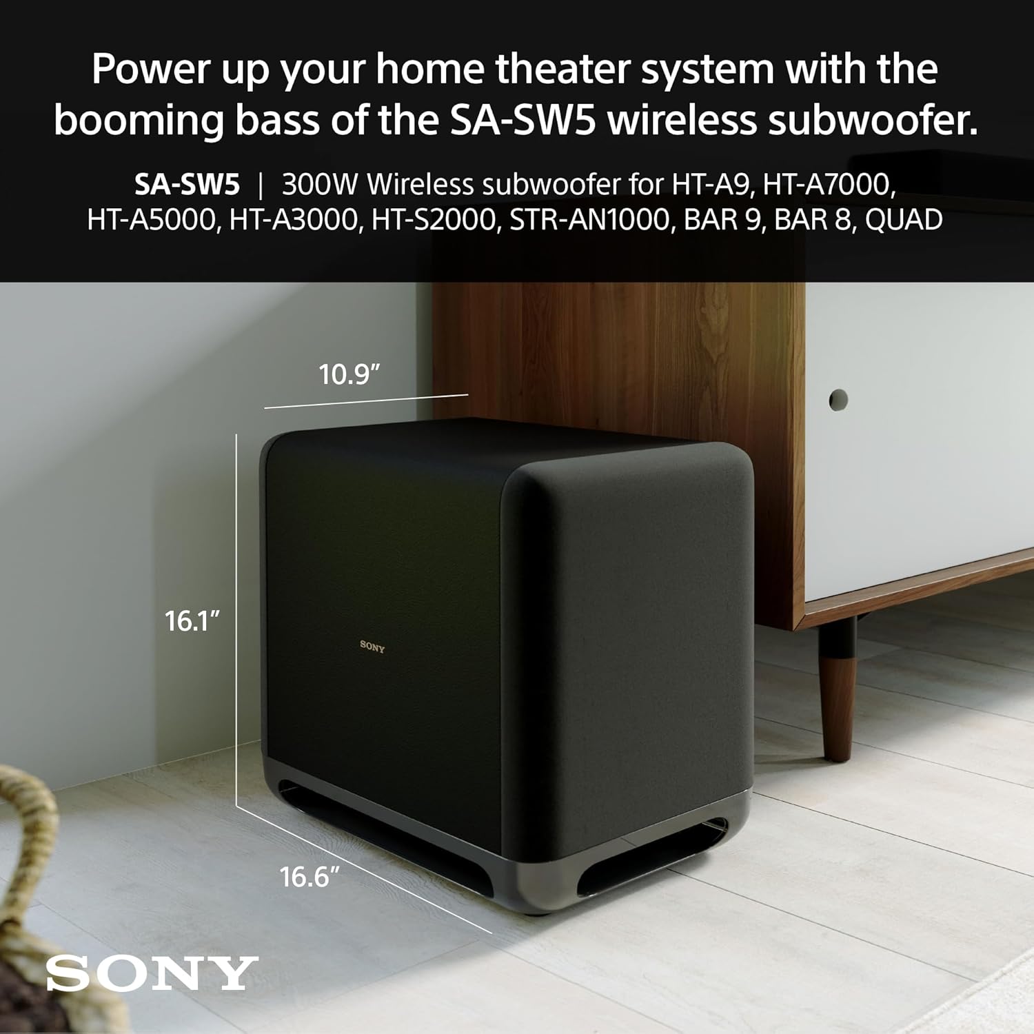 Sony BRAVIA Theater Bar 9 Sound Bar, SA-SW5 Wireless Subwoofer, and SA-RS5 Wireless Rear Speakers with Built-in Battery