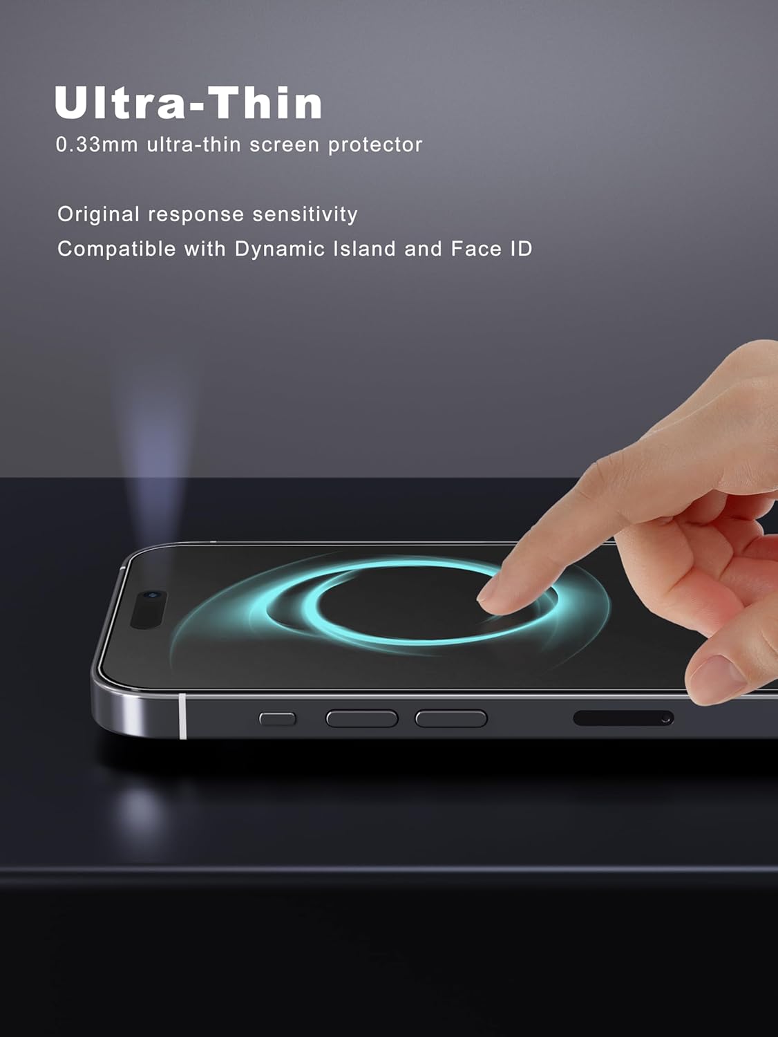 2 Pack Matte Screen Protector for iPhone 15 Pro 6.1 inch, Anti-Fingerprint & Anti-Glare Screen Protector Tempered Glass Easy Installation