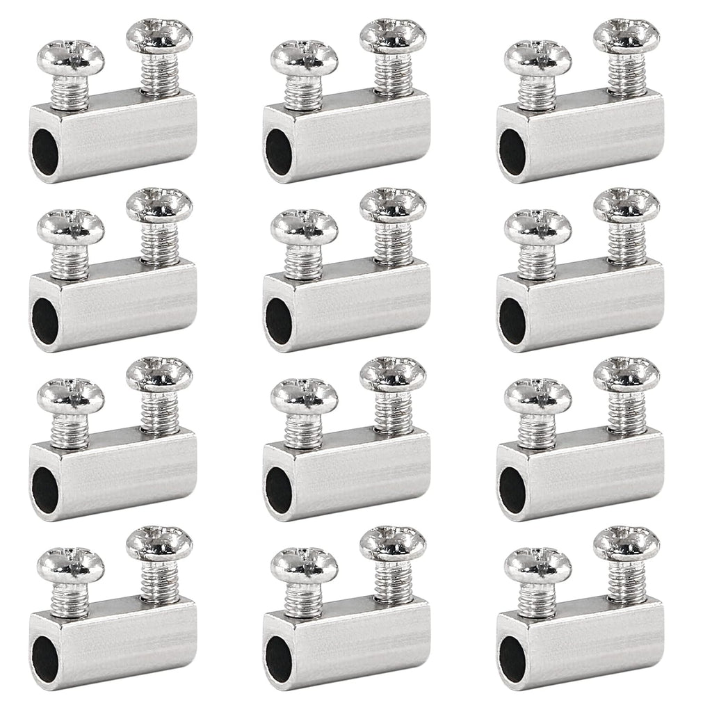 Biaungdo 12 Pcs Stainless Steel Wire Rope Cable Clamp, Adjustable New Upgrade Double Hole Wire Rope Clamp Fastener