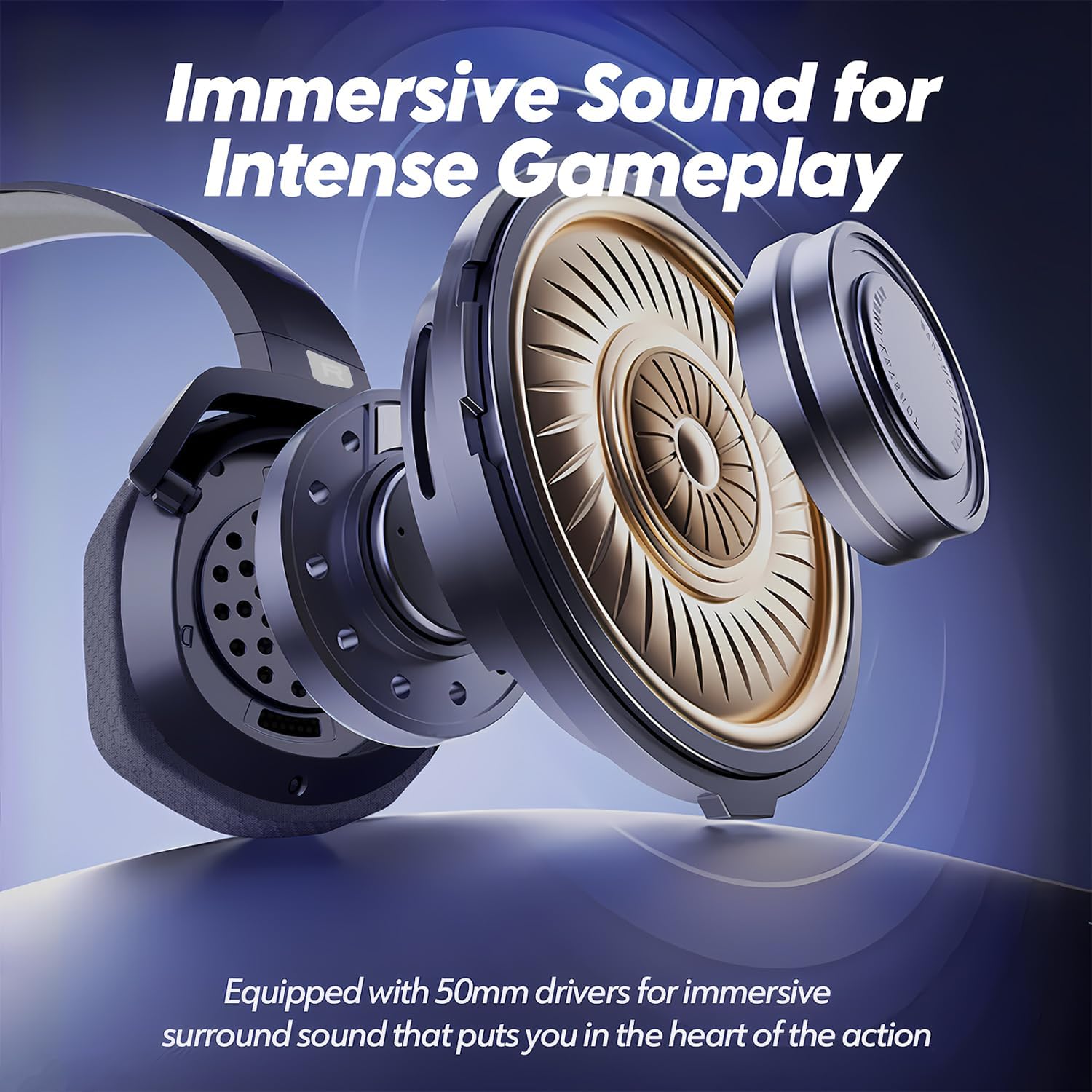 NUBWO G06 Dual Wireless Gaming Headset with Microphone for Ps5, Ps4, PC - 23ms Low Latency Audio - 100-Hour of Playtime - 50mm Drivers (Black-Grey)