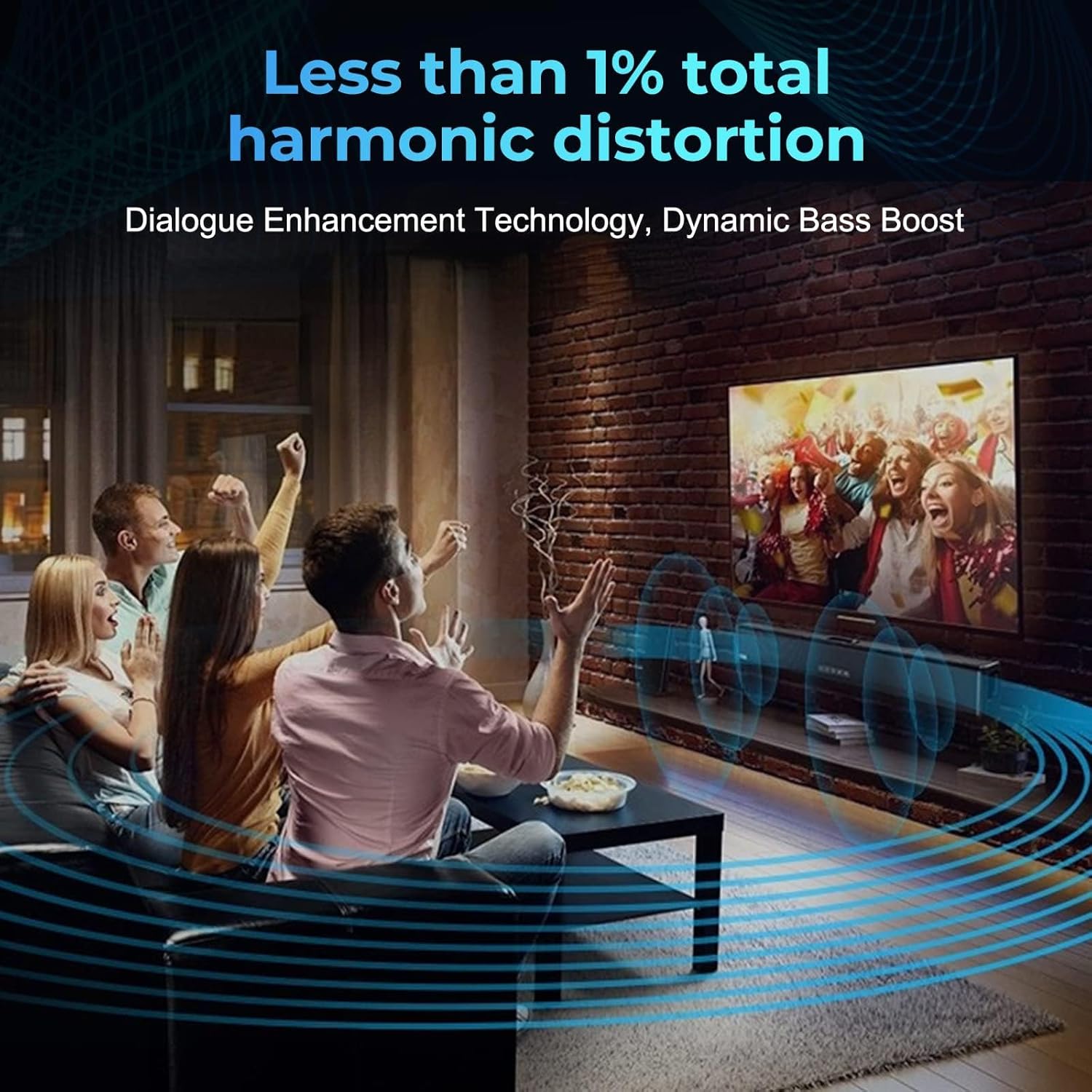 OXS S3 Sound Bars for TV, Home Theater Audio with Dynamic Bass, 3D Surround Sound System TV Sound Bar, TV Speakers, Bluetooth 5.0/Aux/Optical/Coaxial, 80-Watt, 3Eqs, Wall Mountable, Black