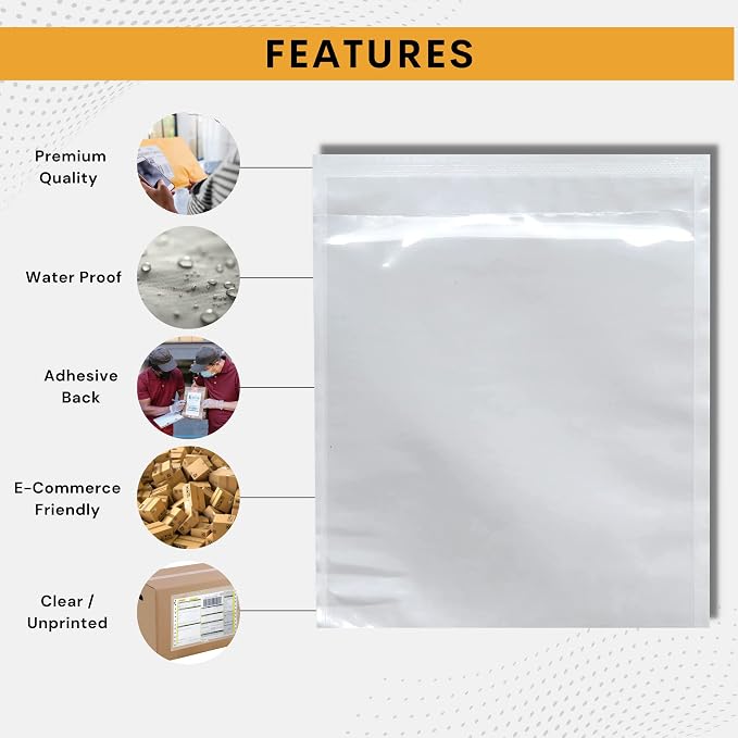 200 Pack 6"x10" Shipping Label Sleeves – Clear Self-Adhesive Packing Slip - Image 5
