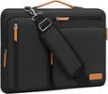MOSISO 360 Protective Laptop Shoulder Bag,13-13.3 inch Computer Bag Compatible with MacBook, HP, Dell, Lenovo, Asus Notebook,Side Open Messenger Bag with 4 Zipper Pockets&Handle, Black