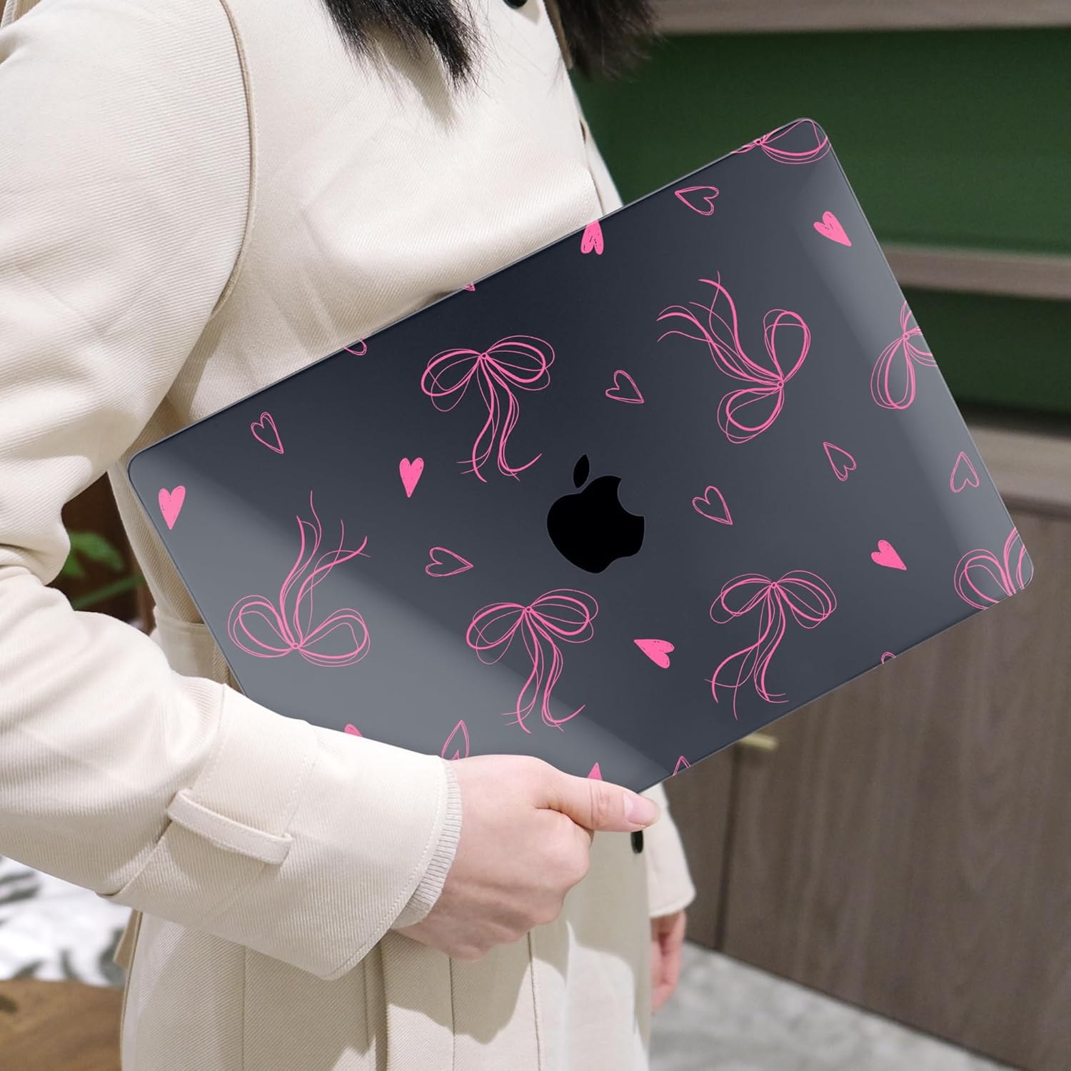 MEEgoodo Case for MacBook Pro 13 inch Case 2022 2021 2020 New A2338 M2/M1 A2251 A2289, Laptop Hard Shell with Keyboard & Camera Cover Compatible with 13 inch MacBook Pro, Ribbons Bow