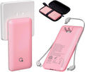Q 10000mAh Power Bank, Slim Portable Charger,4 Output External Battery Pack with Built-in AC Wall Plug Micro USB C 3 Cables Compatible with iPhone Samsung Android Phone Tablet and More
