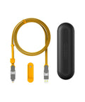 Rolling Square InCharge XL 200cm - USB C Charger Cable, Lightning Cable for Smartphone, Universal Cable Charger 6 in 1, USB Plug, Yellow, 100W