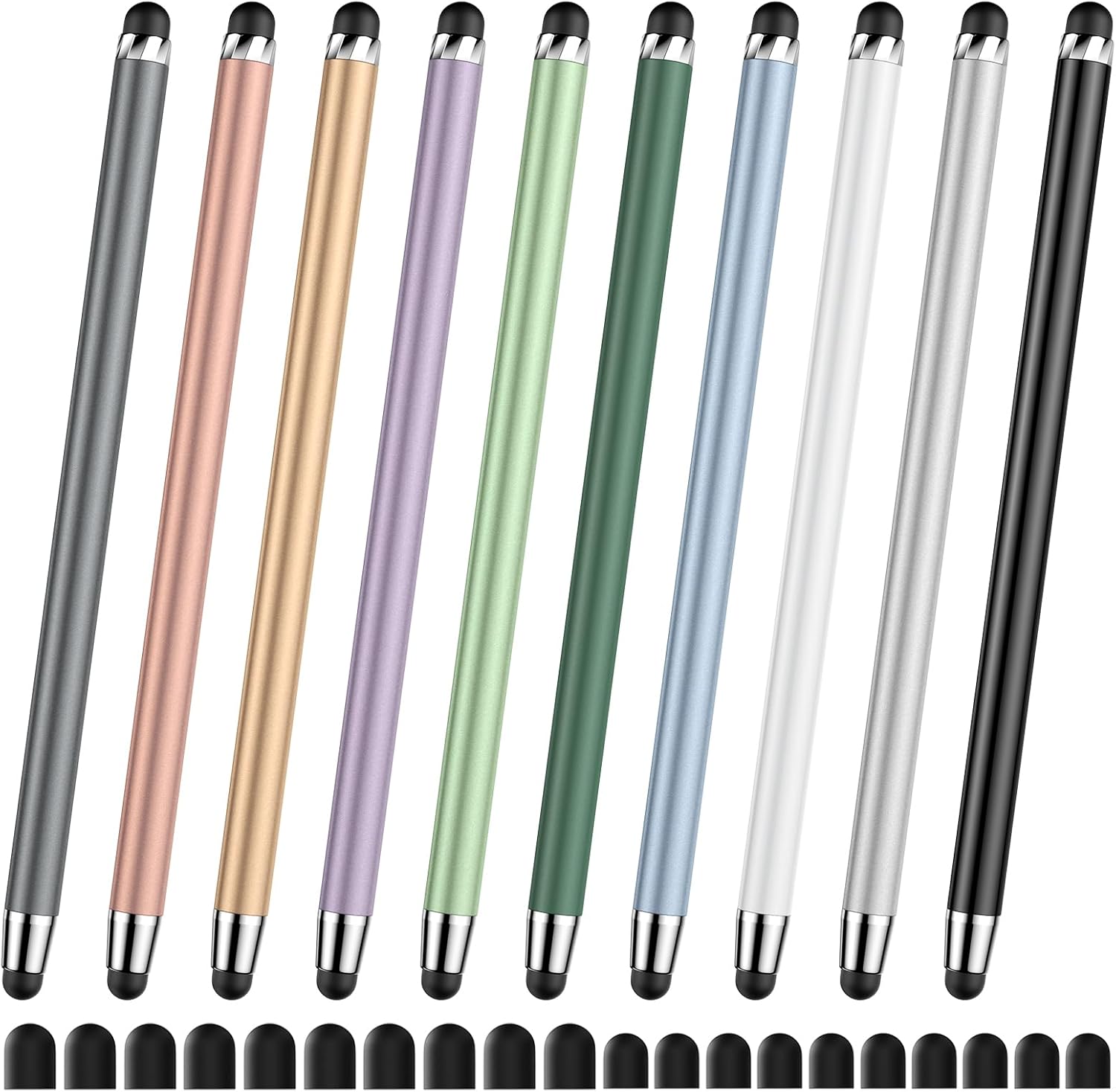 10 PCS Stylus,Stylus Pen for Touchscreen,Stylus 2-in-1 High Sensitivity & Precision Suitable for All Touch Screens of iPhone/ipad/Android Tablets(10 Stylus Pen + 20 Tips)