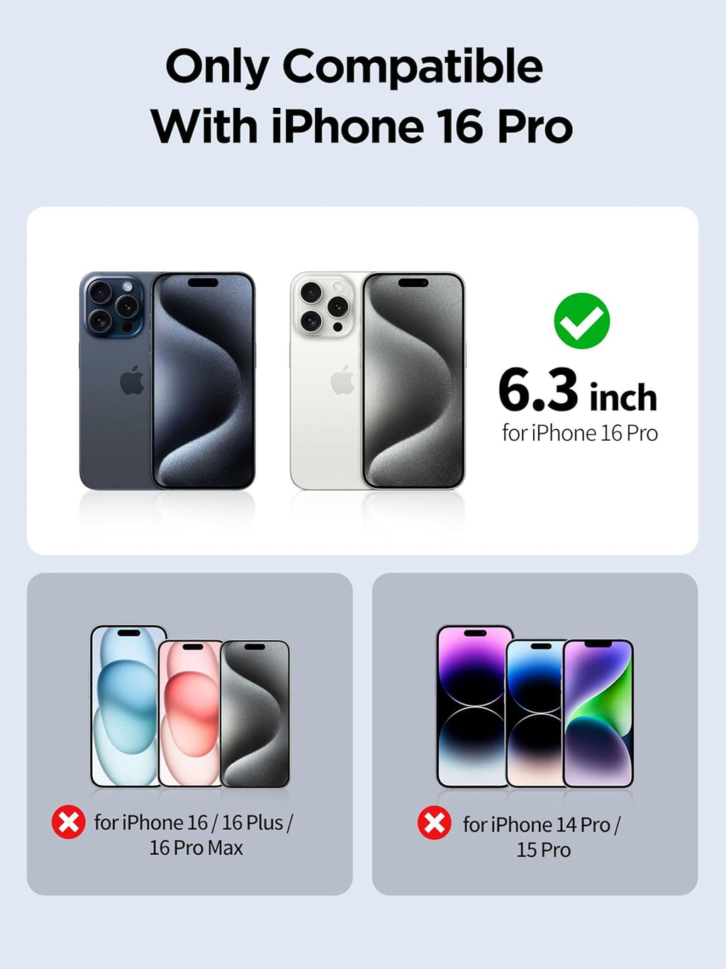 Compatible for iPhone 16 Pro Privacy Screen Protector Tempered Glass 6.3 Inch, Pink Gradient Anti Spy Anti Blue Light HD Easy Installation