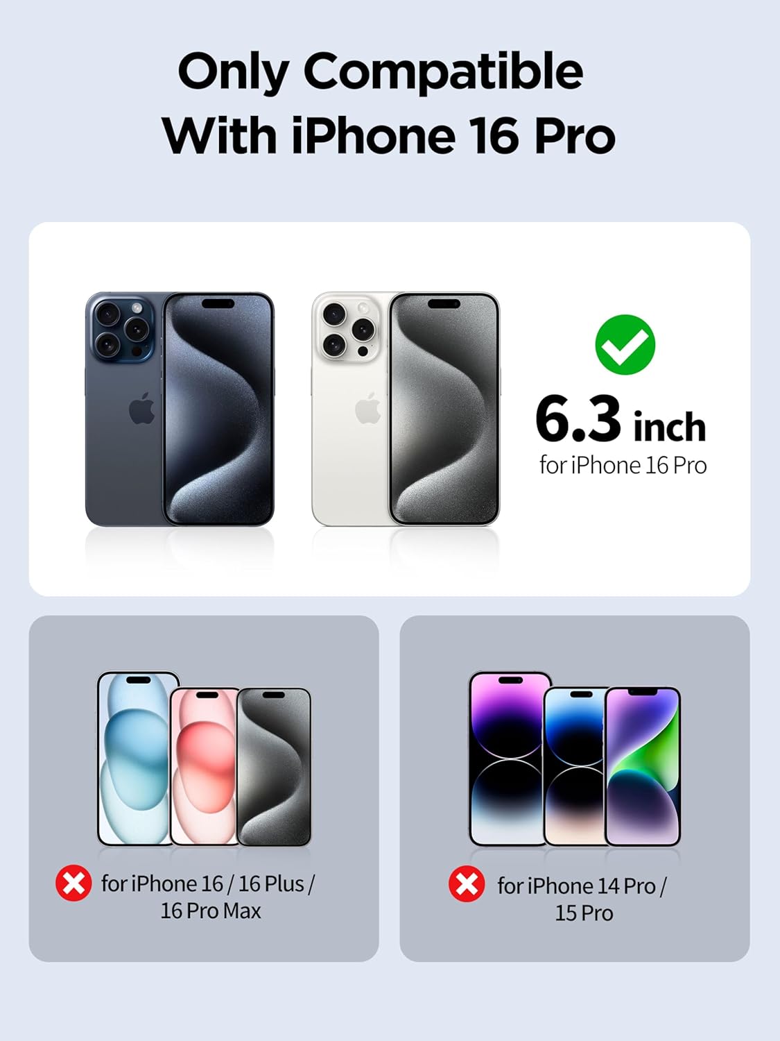 Compatible for iPhone 16 Pro Privacy Screen Protector Tempered Glass 6.3 Inch, Pink Gradient Anti Spy Anti Blue Light HD Easy Installation