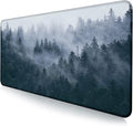 Gray Forest Mouse Pad with Seam Edge Design, Non Slip Rubber Keyboard Pad | by LQFIWSS
